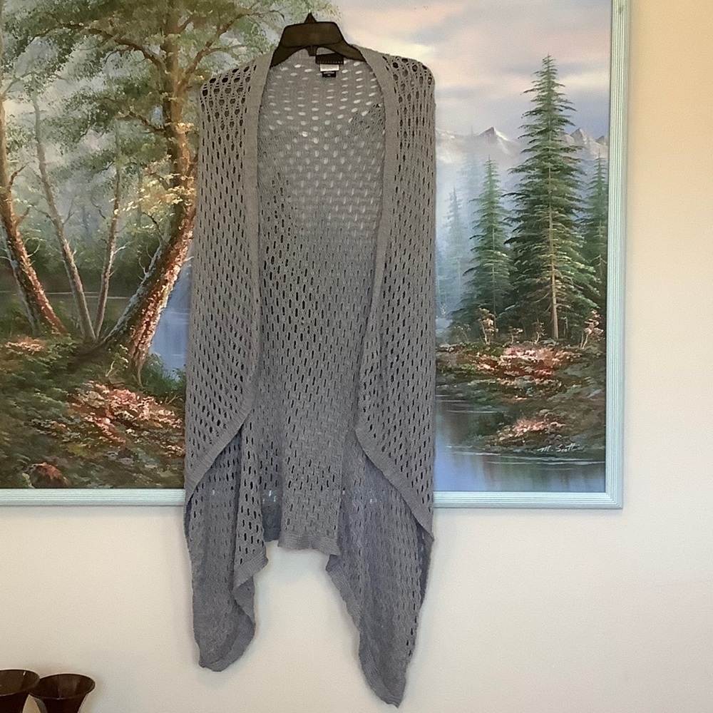 Apostrophe Crochet Gray Cardigan